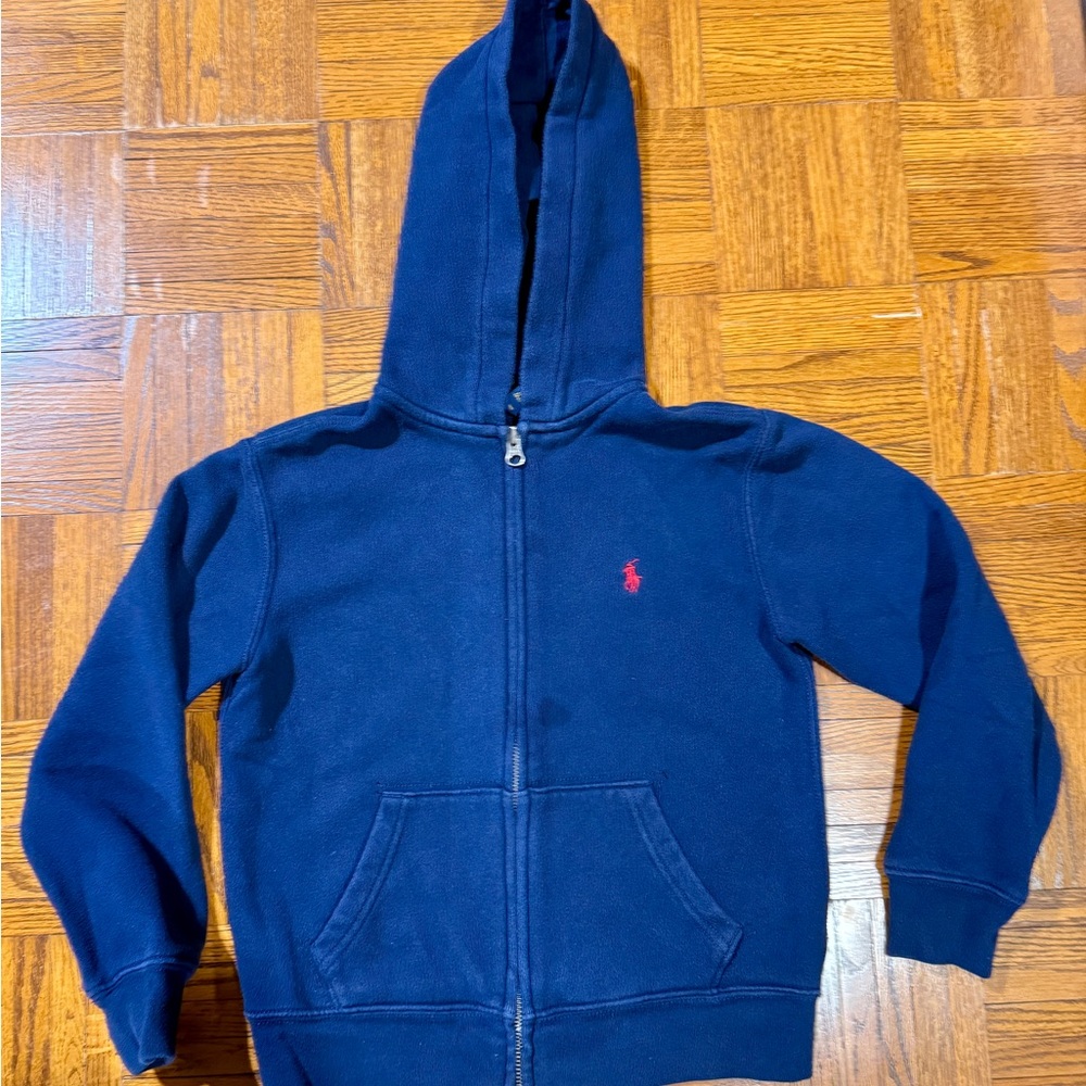 Polo by Ralph Lauren Blue Hooded Sweatshirt Full-Zip Casual